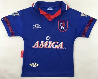 Chelsea FC 1993 1994 #7 John Spencer Amiga home shirt jersey Umbro