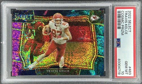 2022 Panini Select Travis Kelce Cosmic Prizm Field Level #483 (PSA 10)