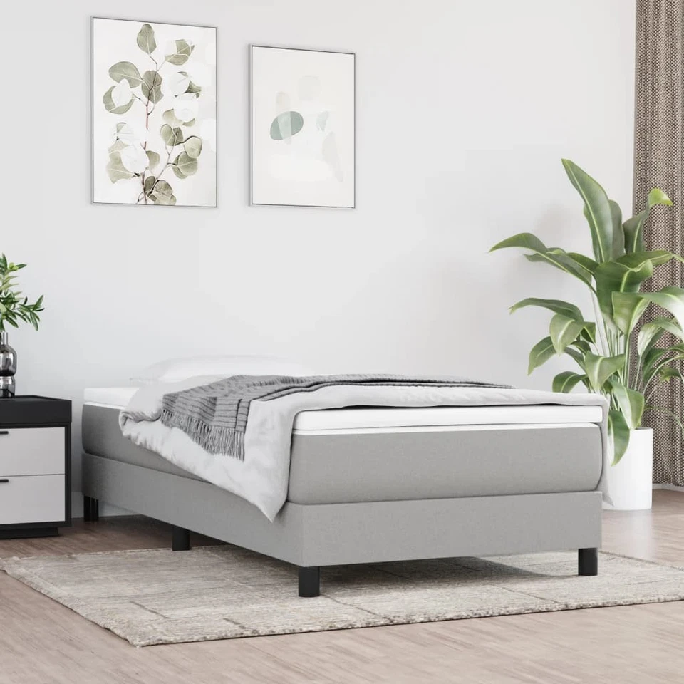 Sommier à Lattes de Lit Rembourré Adulte Chambre Intérieur Maison Tissu vidaXL - Photo 3/4