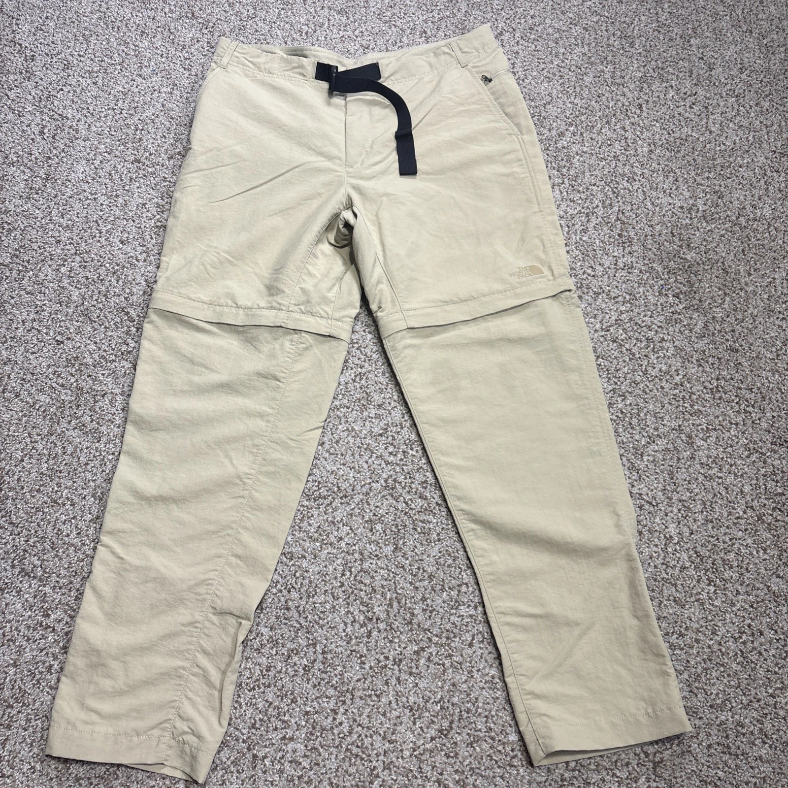 The North Face Mens Convertible Zip Off Hiking Pants Tan 36 Fits 35 X 31