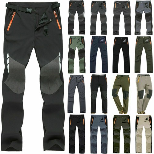 Men Waterproof Cargo Stretch Rain Hiking Work Fishing Outdoor Pants Trousers.