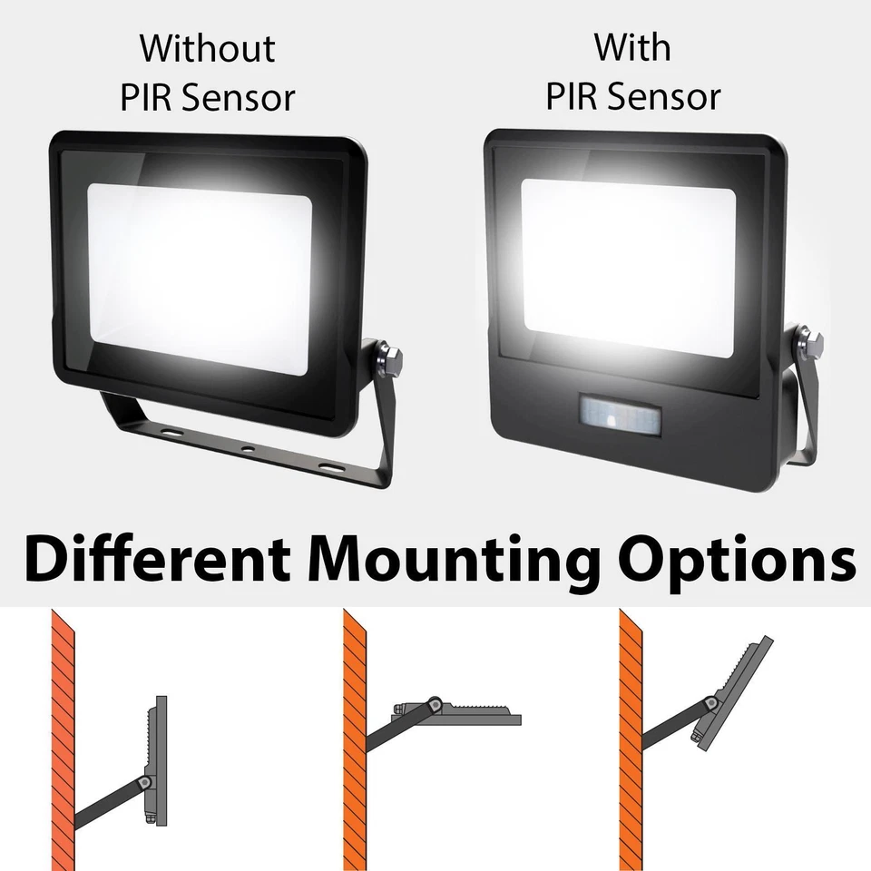 LED Floodlight Motion Sensor Outdoor PIR Flood Light Lamps Waterproof 10W-100W - Image 3 of 4