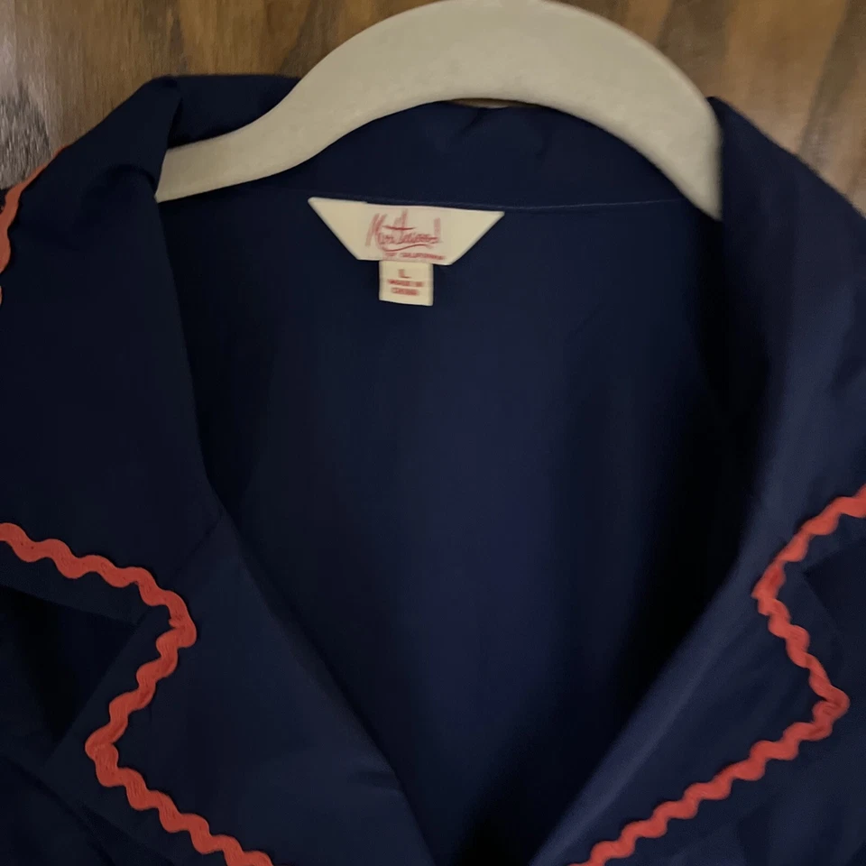 L Myrtlewood blue/orange woman Pijama top style:M6003 100%polyester hand wash  - Image 4 of 4