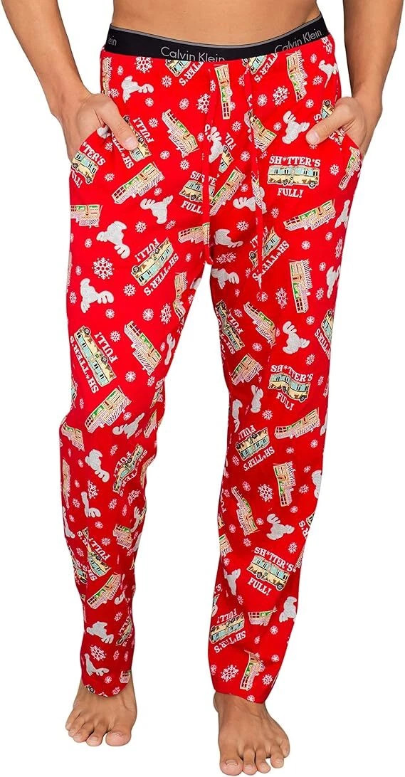 Pantalon de salon rouge complet vacances de Noël Shitter's vacances cosplay bas de pyjama