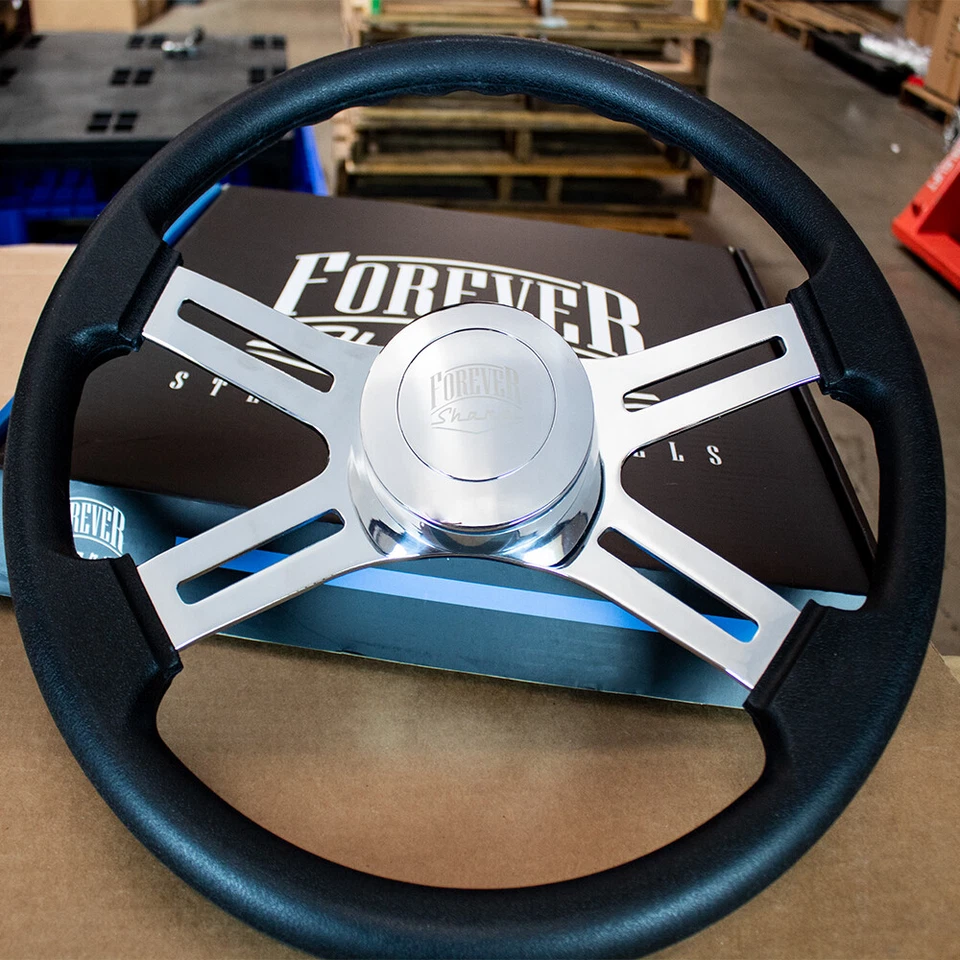 Volante de poliuretano negro de 18" con bocina lisa para Freightliner 96-06 Foto 4 de 4