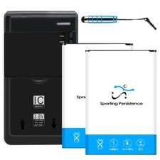 Displaceable 2X 3920mA Extra Battery Rapid Charger Stylus for LG Harmony M257