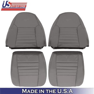1999-2004 Fits Ford Mustang GT Leatherette Front Seat Covers Medium Graphite