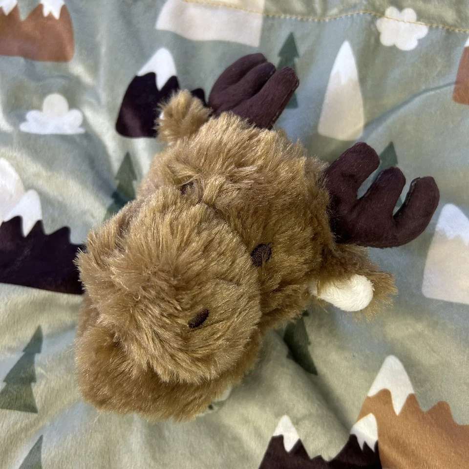 Cobertor de segurança Baby Essentials Moose Lovey verde bronzeado marrom branco montanhas - Imagem 4 de 4