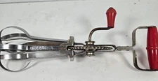 Blue Whirl Mechanical Egg Beater Kitchen Tool Red Handle Hand Mixer High Speed