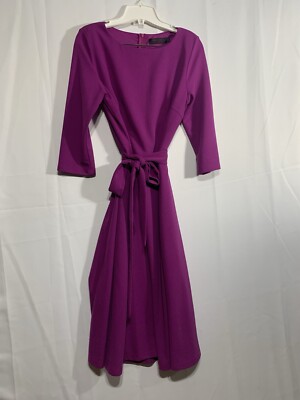 fit and flare belted dress Avec Les Filles Women's V-Neck Belted Pleated Mini Dress - Seeded Ecru main image 0