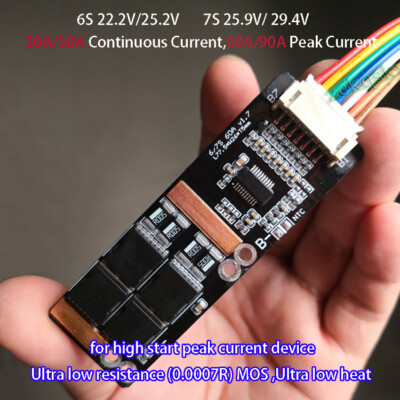 6S 7S Li-ion Lithium Battery Protection Board 90A 50A 30A 25.2V 24V 29.4V Li BMS