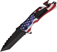 ElitEdge Rescue Linerlock Assisted Folding Knife 3½" 420C Steel Blade ABS Handle