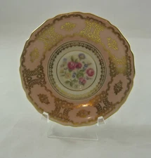 Vintage Thomas Ivory Germany Round Saucer Tea Cup Plate Floral Small Gilded 