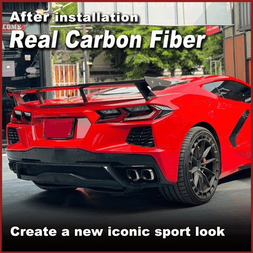 Alerón trasero de carbono alerón labio se adapta a Chevrolet Corvette Stingray C8 20-22 - Imagen 3 de 12