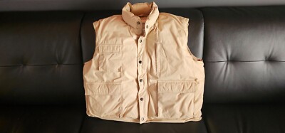 Vtg Excalibur 100% Goose Down 100% cotton Snap Zip Puffer Vest Mens L