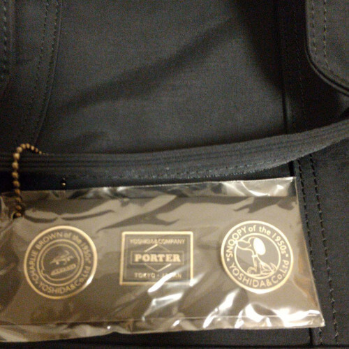 Snoopy × PORTER collaboration tote with pin badge Yoshida Bag