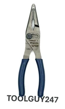 SNAP ON TOOLS NEW POWER BLUE 7" Soft Grip Long Nose Slip Joint Pliers LN46ACF MB