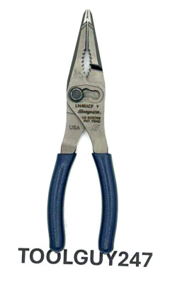 SNAP ON LN46ACF MB POWER BLUE 7" Soft Grip Long Nose Slip Joint Pliers ...