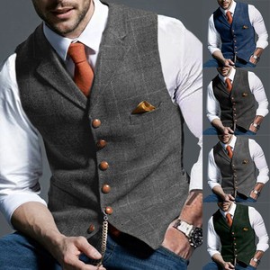 Westen Herrenweste Retro Anzug Hochzeit Herren Fischgratenmuster Weste Ebay