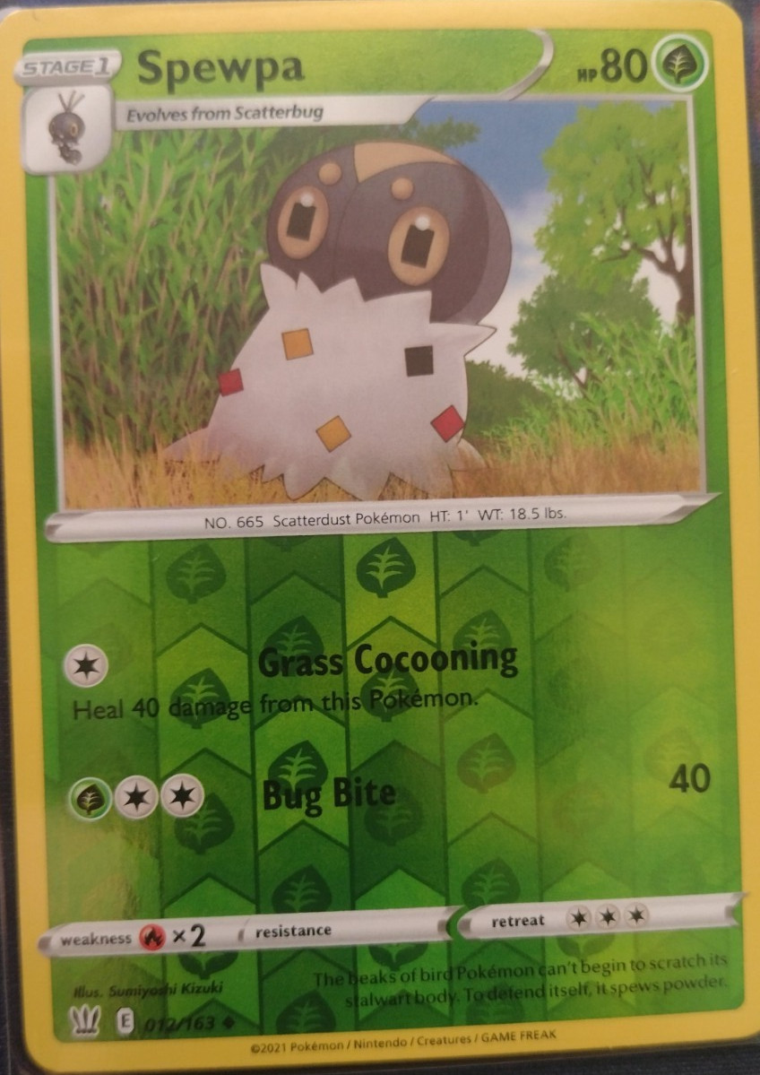 Spewpa 12/163 Reverse Holo Pokémon Battle Styles