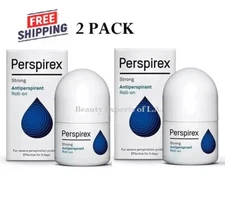 2 PACK  STRONG*  PERSPIREX Strong Antiperspirant Roll On  20ml