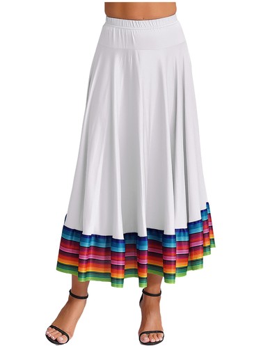 Damen-Tanzröcke lang Vollkreis Folklorico mexikanisch Flamenco Performance - Bild 58 von 168