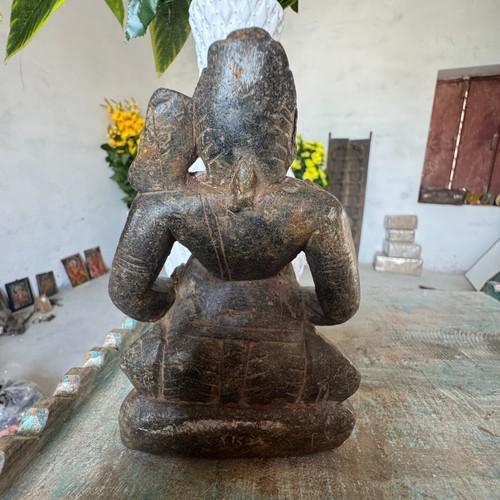 Old Vintage Collectible Stone Carved Lord Ganesha Statue 5" Decorative Figurine - Picture 9 of 9
