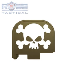Rowe Tactical Rear Slide Cover Plate for Glock G43 G43x G48 -OD Skull&Crossbones