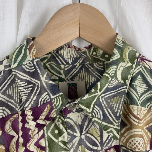 Tori Richard Aztec Geometric Camp Shirt 100% Cotton Lawn Size L - Picture 2 of 8