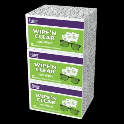 FLENTS Flent's Wipe 'n Clear Lens Wipe, 225 Soft-Quilted Lens Wipes - Free Shipping