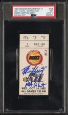 1992 ROBERT HORRY SIGNED PRO NBA DEBUT TICKET ROCKETS~LAKERS ICON PSA 5 AUTO 10