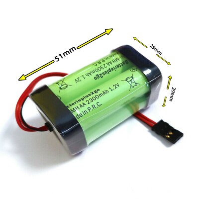 4er Würfel F2x2 Graupner Stecker Modellbau Akku AA Mignon 2300mAh 4,8V Hochstrom
