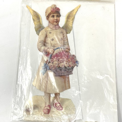 Vtg Merrimack Victorian Snow Angel Greeting Card Envelope Gift Tag Tree Ornament - Picture 2 of 13