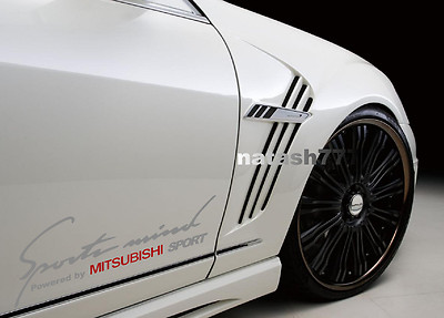 Sports Mind Powered by MITSUBISHI SPORT Decal sticker emblem logo SILVER/R Pair