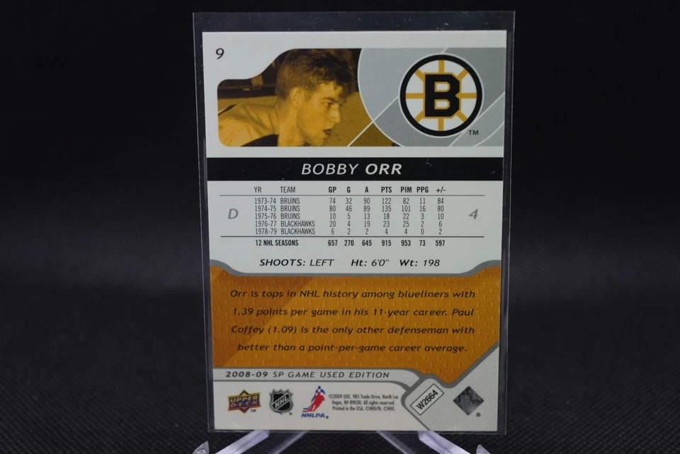 Bobby Orr #9 - 2008-09 Upper Deck SP Game Used Edition - Bruins - Image 2 of 2