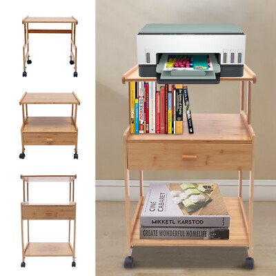 Mobile Printer Stand Holder Rolling Cart with Wheels for Home &Office 1/2/3 Tier