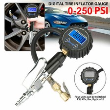 Digital Tire Inflator With Pressure Gauge 250 Psi Air Chuck For Truckcarbike