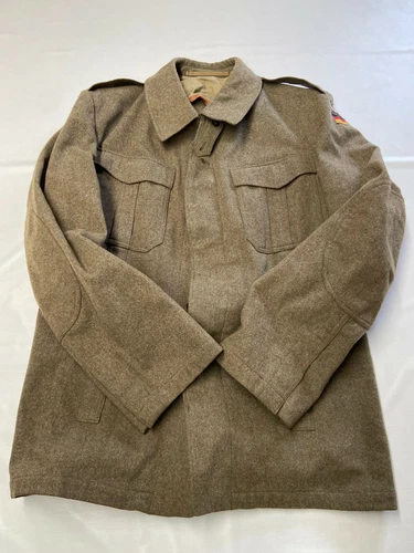 Mens VINTAGE Brown German Germany Wool Coat Sz 178/100