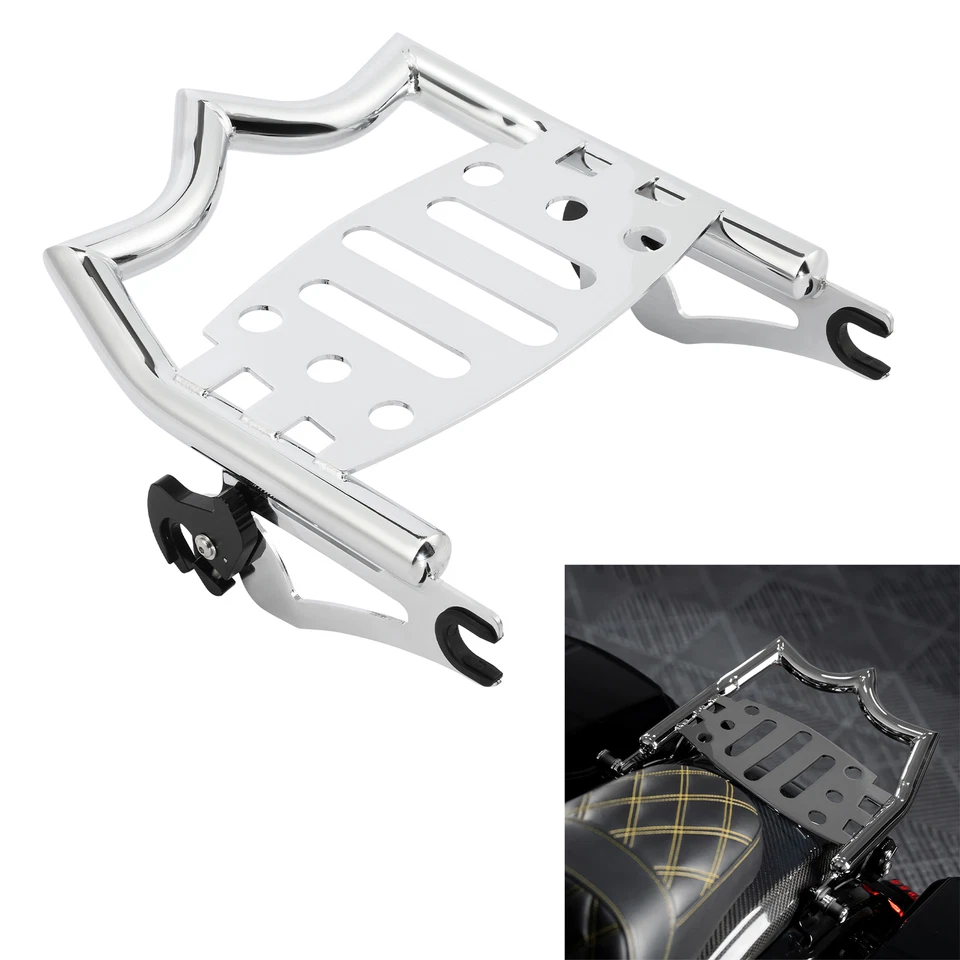 Portaequipajes desmontable cromado apto para Harley Touring Electra Road Glide 2009-up Foto 3 de 4