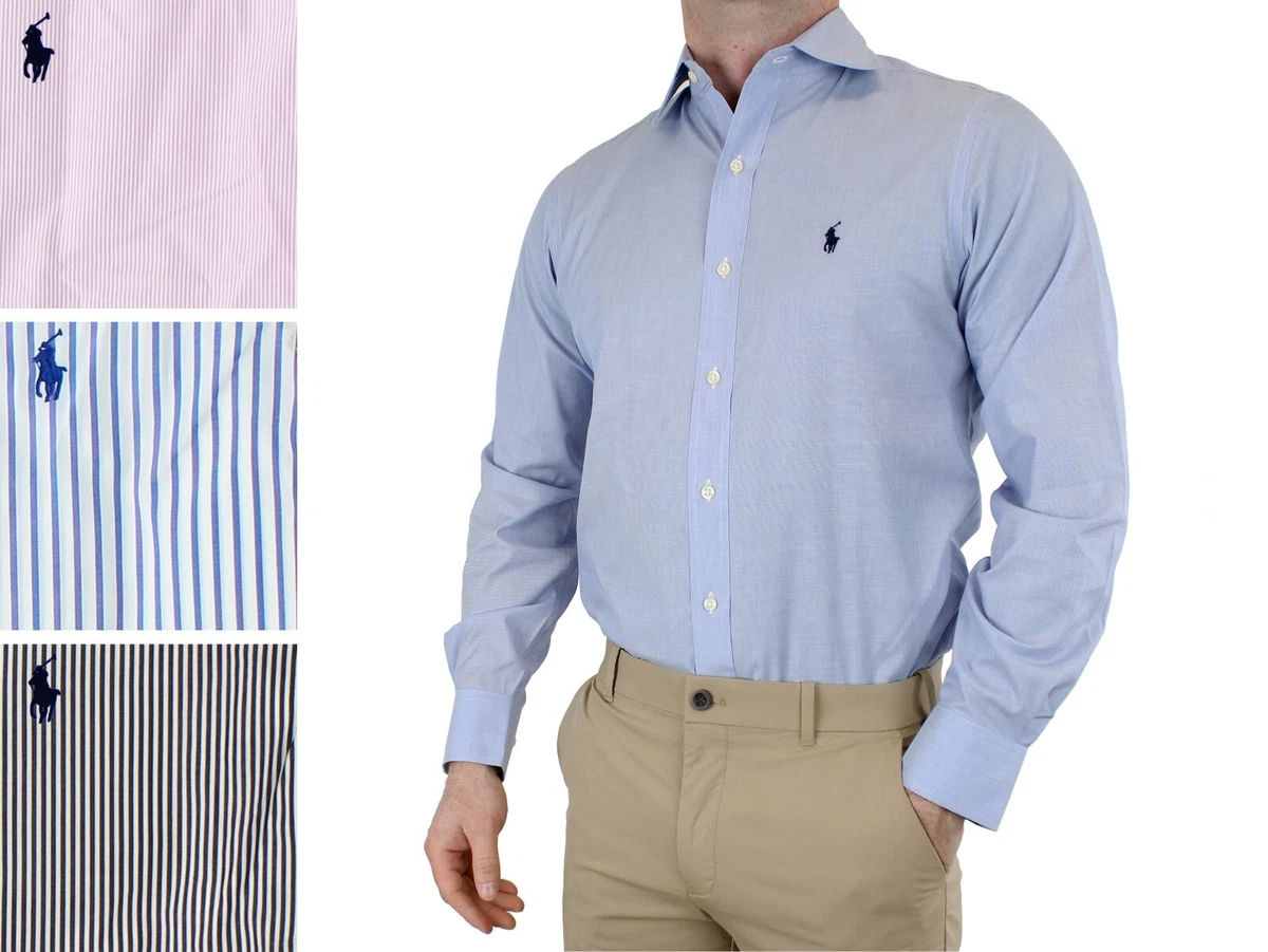 Ralph Lauren Poplin Dress Shirt Men s Easy Care 100 Cotton