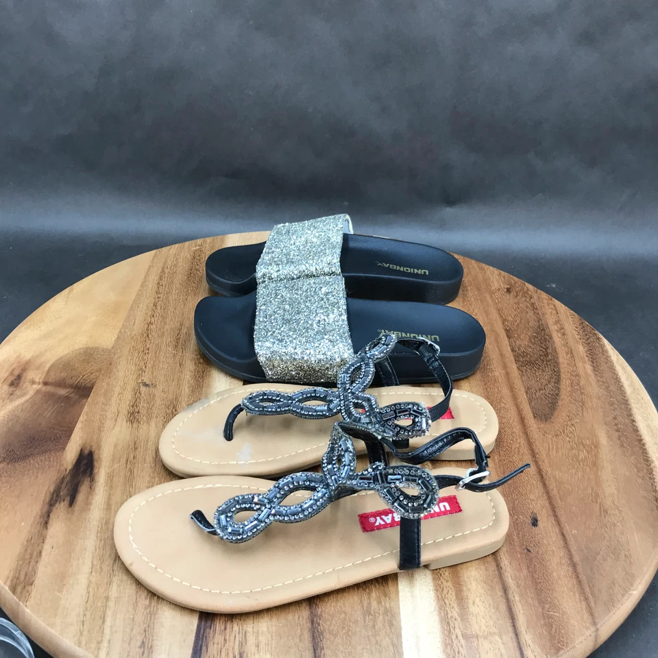 Pack de 2 sandalias UnionBay negras para niños pequeños talla 13 Foto 2 de 4