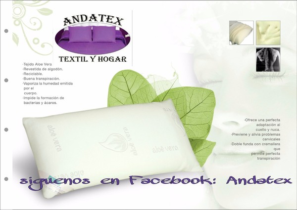 Almohada Viscolástica Aloe Vera todas las medidas,antiacaros,indeformable,comoda