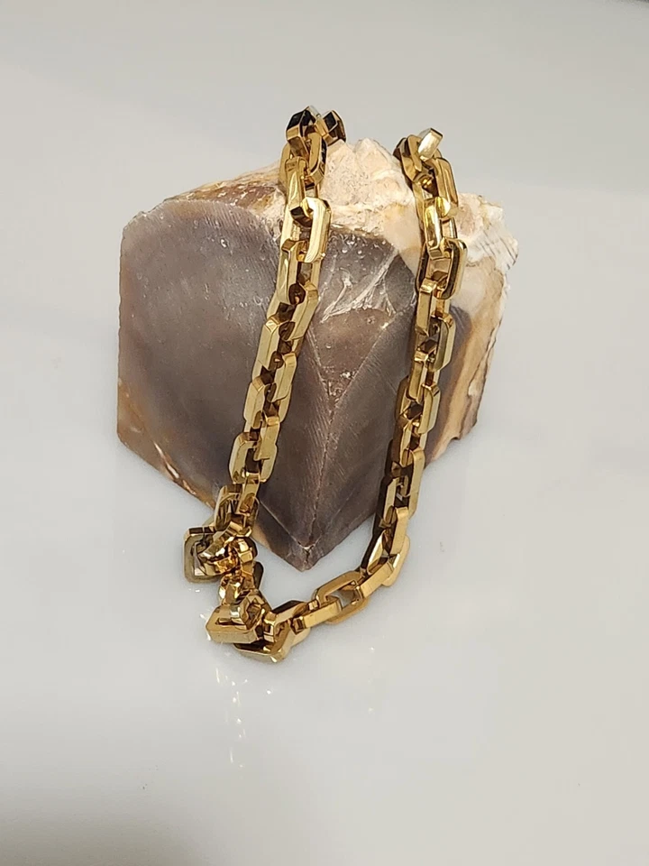Eddie Borgo Supra Chain Link 12K Gold Plate Collar Necklace - Image 4 of 4