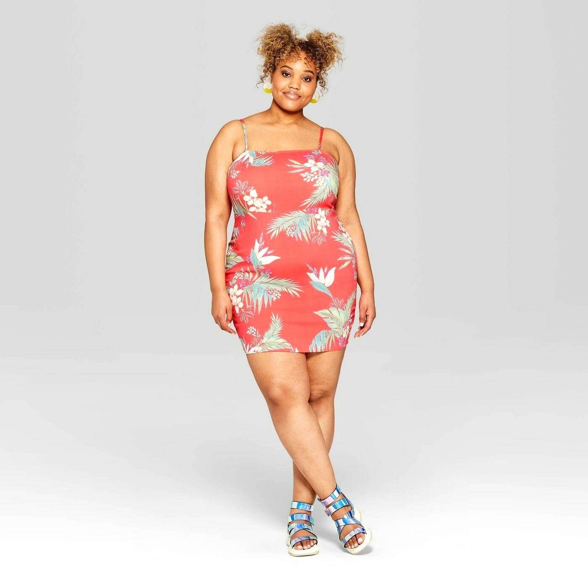 Women's Floral Print Strappy Square Neck Fitted Mini Dress - Wild Fable  Size XXL | eBay
