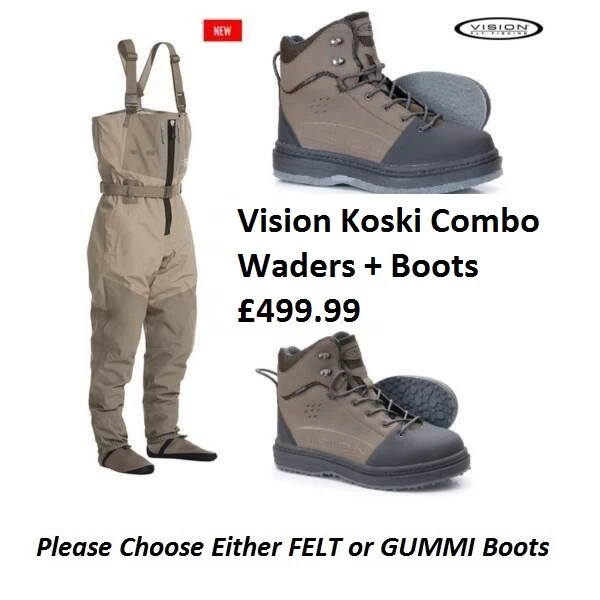 Vision® Koski Zip TAN Breathable Chest Wader COMBO * 2026 Stock * WADERS & BOOTS