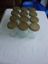 JOB LOT 12 X EMPTY GLASS JARS HOBBIES CRAFTS WEDDING CANDLES 8CM X 5.5CM 125G