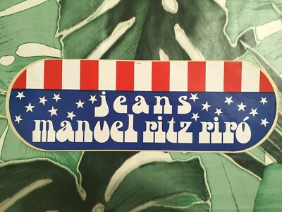 Vintage Manuel Ritz Riro' Oval American Flag Jeans Advertising Sticker
