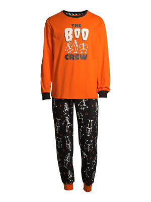 Men's Matching Family Halloween Pajamas Boo Crew, 2-Piece Set