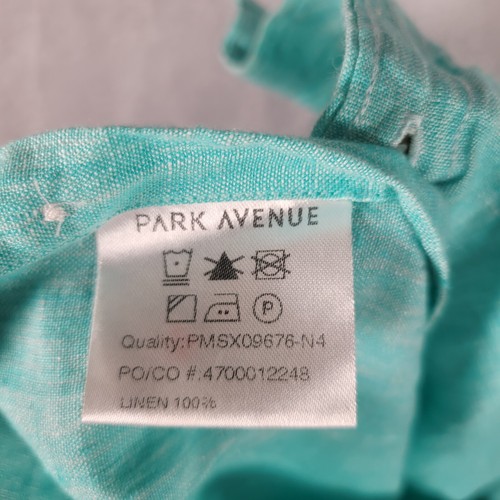 Park Avenue Shirt Herren mittelgrün Leinen schmale Passform Preppy Reise Urlaub Core - Bild 4 von 11