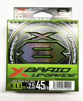 YGK XBRAID Upgrade X8 300m Braided PE 5 COLORS / ALL GREEN